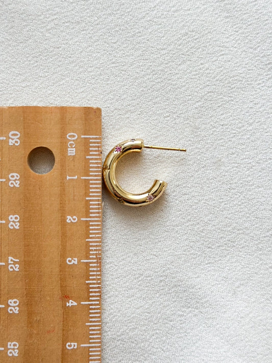 18k Gold Plated Rainbow Star Hoop Earrings