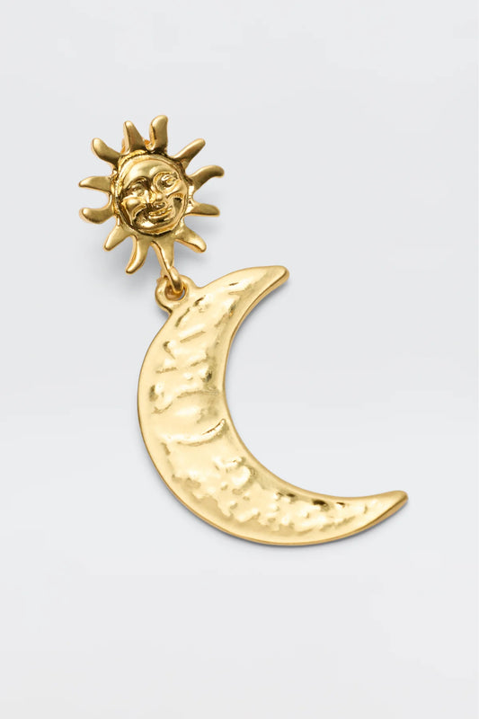 RIXO DAVIES GOLD PLATED EARRINGS - Sun & Moon