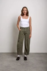 AISHA JEANS - Khaki Green