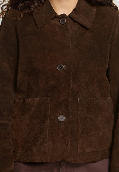 CHOCOLATE SUEDE JACKET