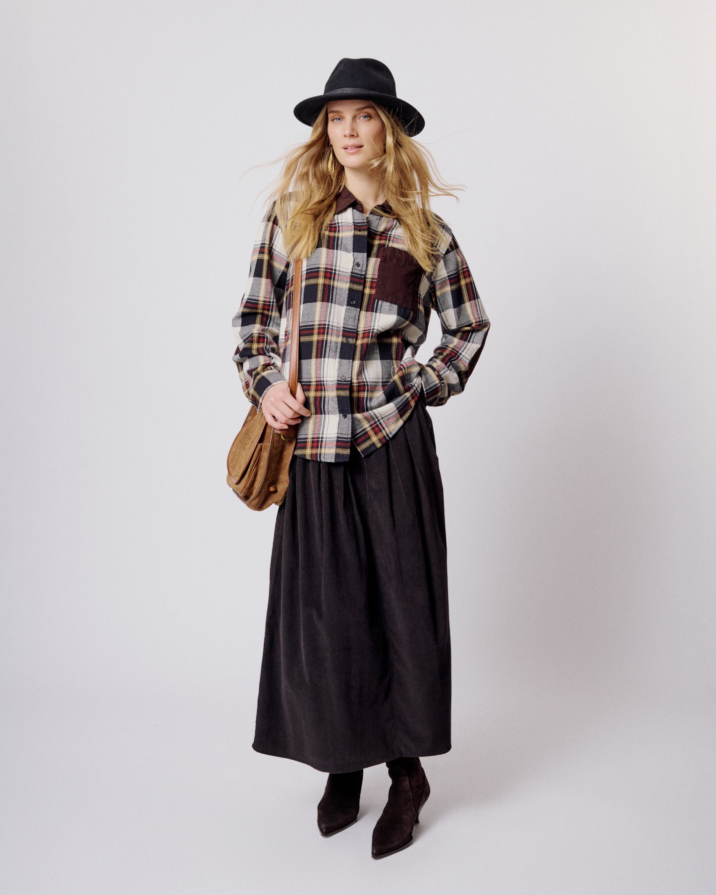 BETINA SKIRT - Liquorice Cord