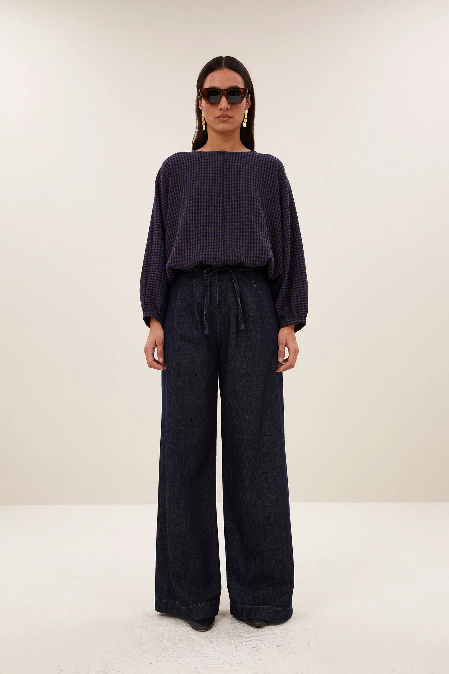 GAYA BLOUSE - Galaxy check