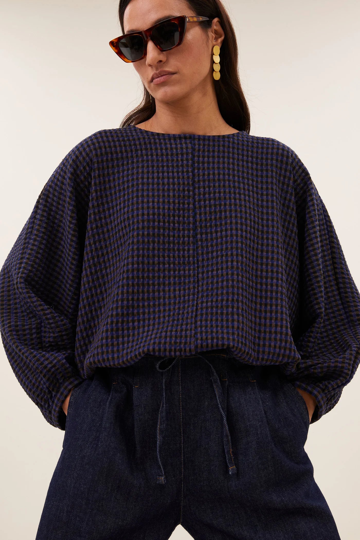 GAYA BLOUSE - Galaxy check