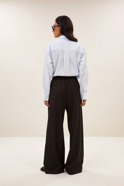 PELLE TROUSERS - Brown Pinstripe