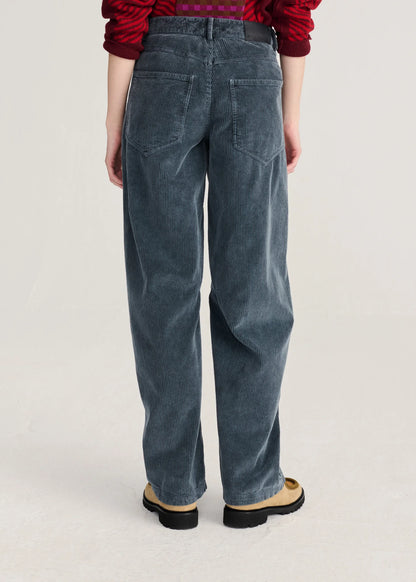 CORDUROY BARREL TROUSERS - Dark Grey