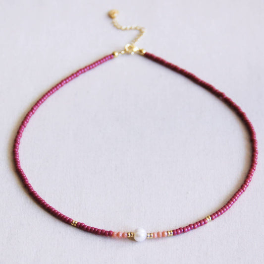 Sunkissed Cherry Miyuki Beaded Necklace