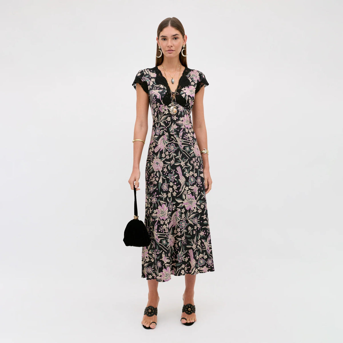 RIXO AMARI DRESS - Kyoto Floral Print