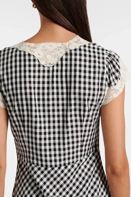 AMARI DRESS - Beth Check Black