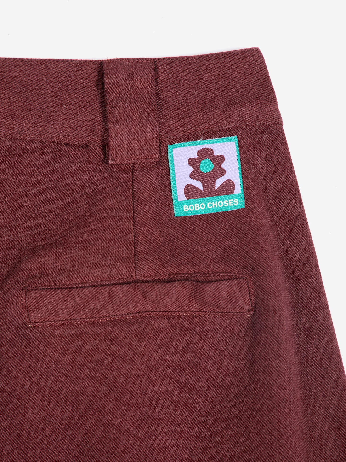 WIDE-LEG COTTON TROUSERS - Burgundy