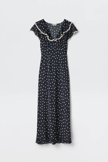 BETHEA DRESS - Layla Dot Navy