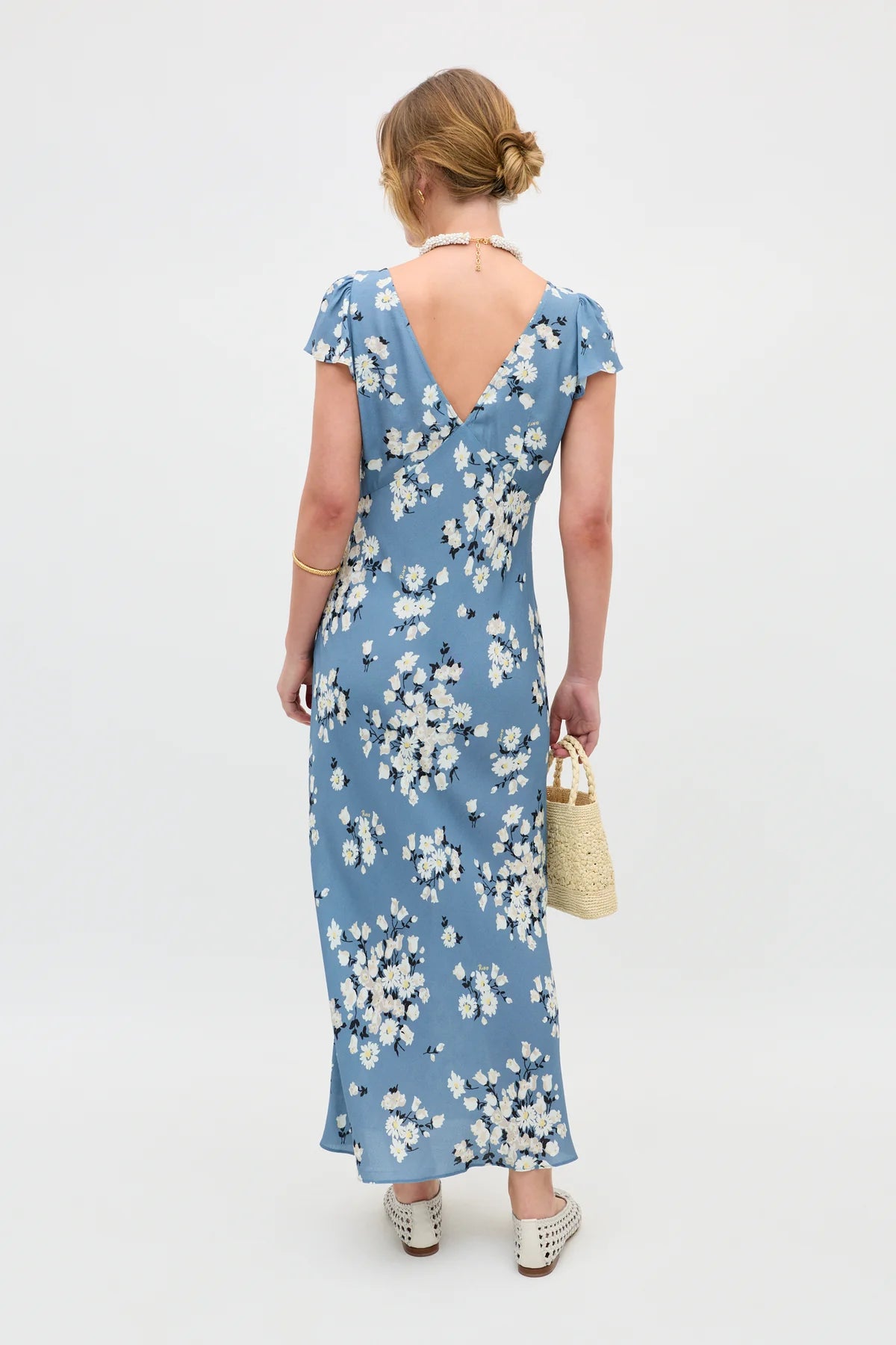 CATHY MIDI DRESS - Amelia Bouquet Blue