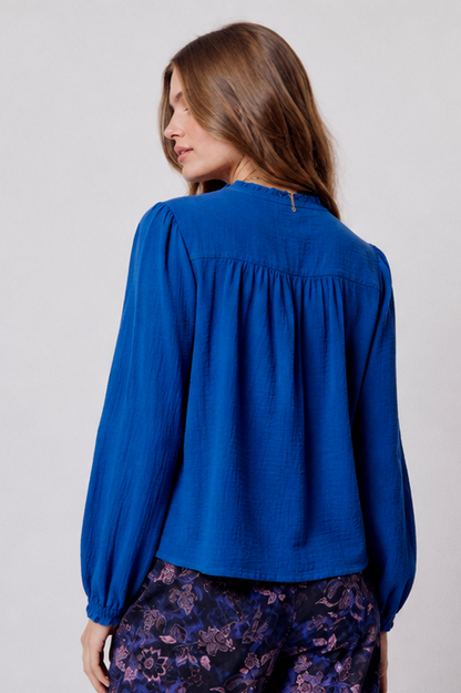 GENEVA BLOUSE - Navy Peony