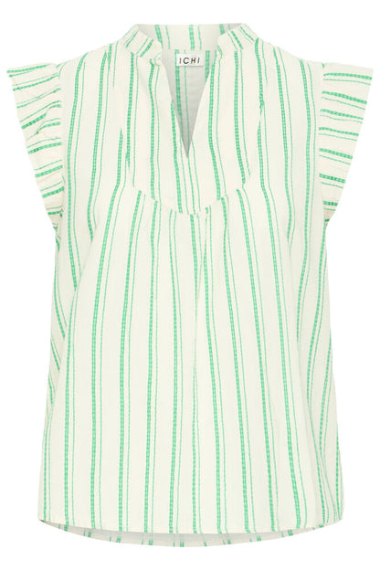 GREEN STRIPE COTTON TOP