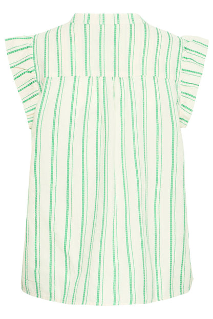GREEN STRIPE COTTON TOP