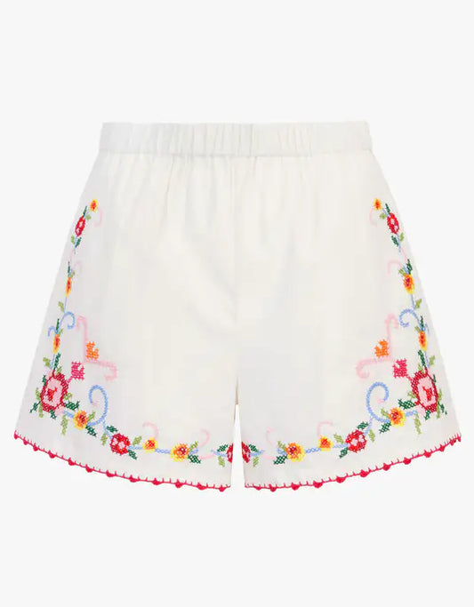 GIA SHORTS - Rose Cross Stitch
