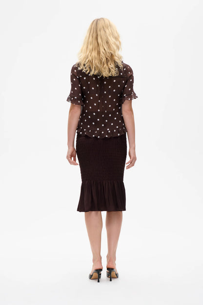 MADICEN BLOUSE - Coffee Bean Dot
