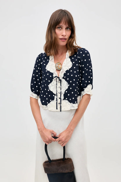 URSULA TOP - Layla Dot Navy