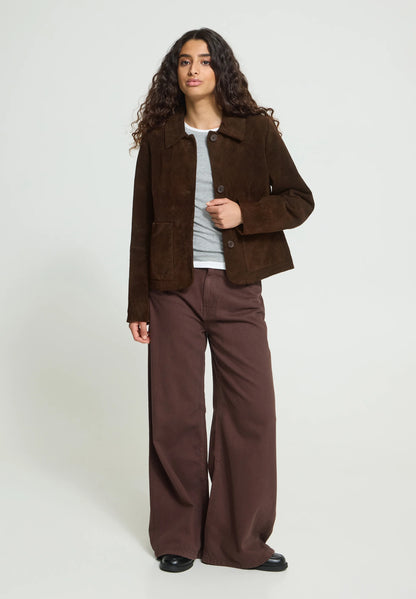 CHOCOLATE SUEDE JACKET