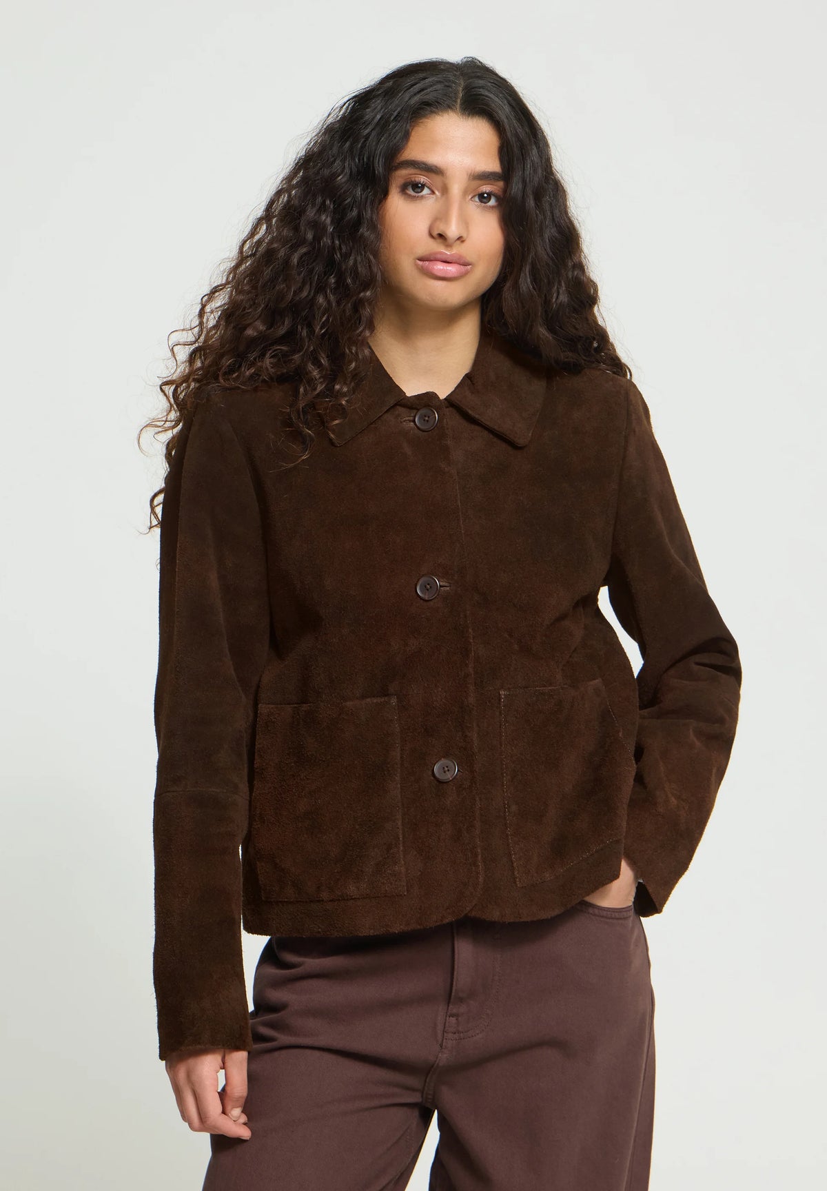 CHOCOLATE SUEDE JACKET