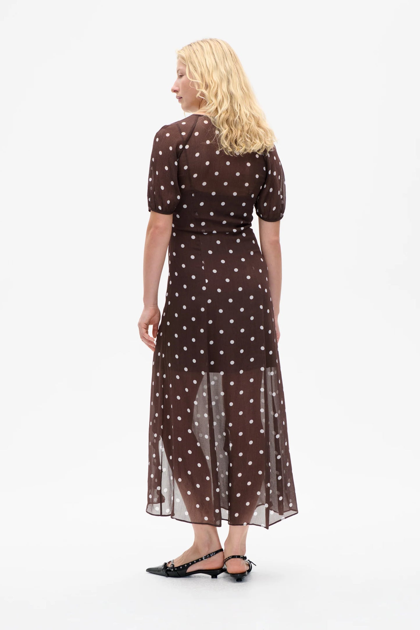 ALARA DRESS - Brown Polka Dot