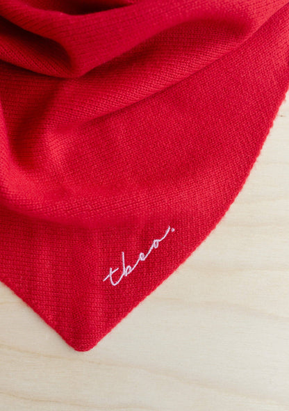Merino Triangle Scarf in Red