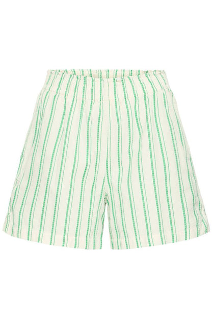 green_stripe_cotton_shorts