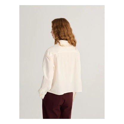 LACE COLLAR POPLIN SHIRT - Off-White