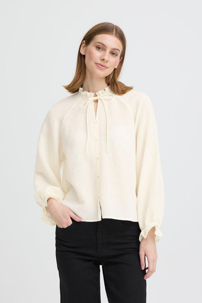 LONG SLEEVE TOP - Ecru