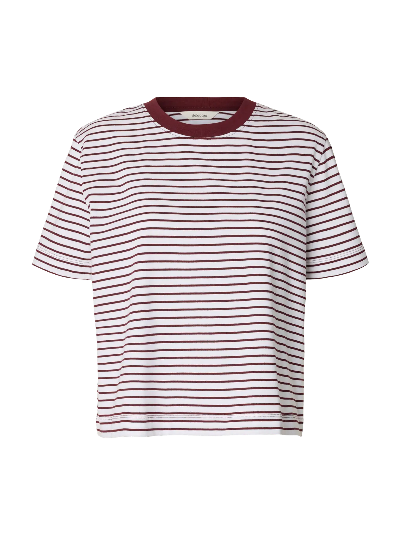 SELECTED STRIPED BOXY TEE - Port Stripe