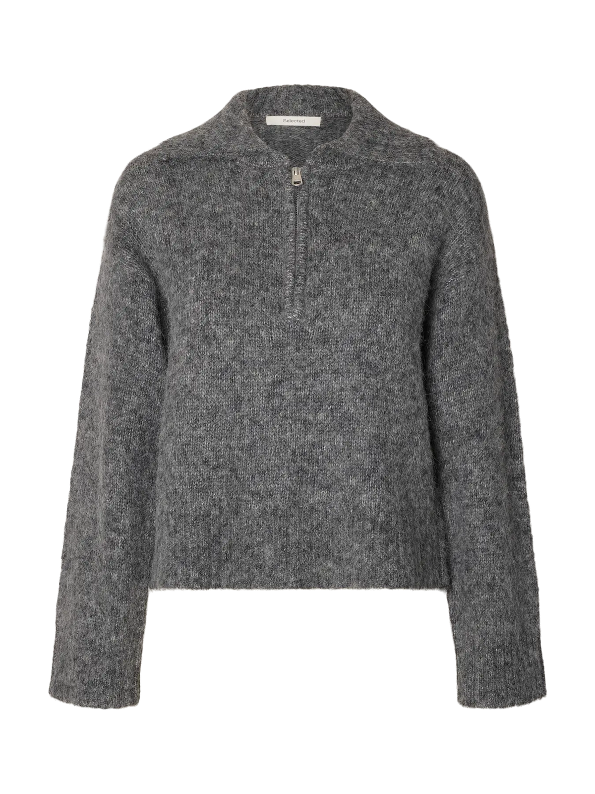 ALPACA BLEND HALF-ZIP JUMPER – Grey