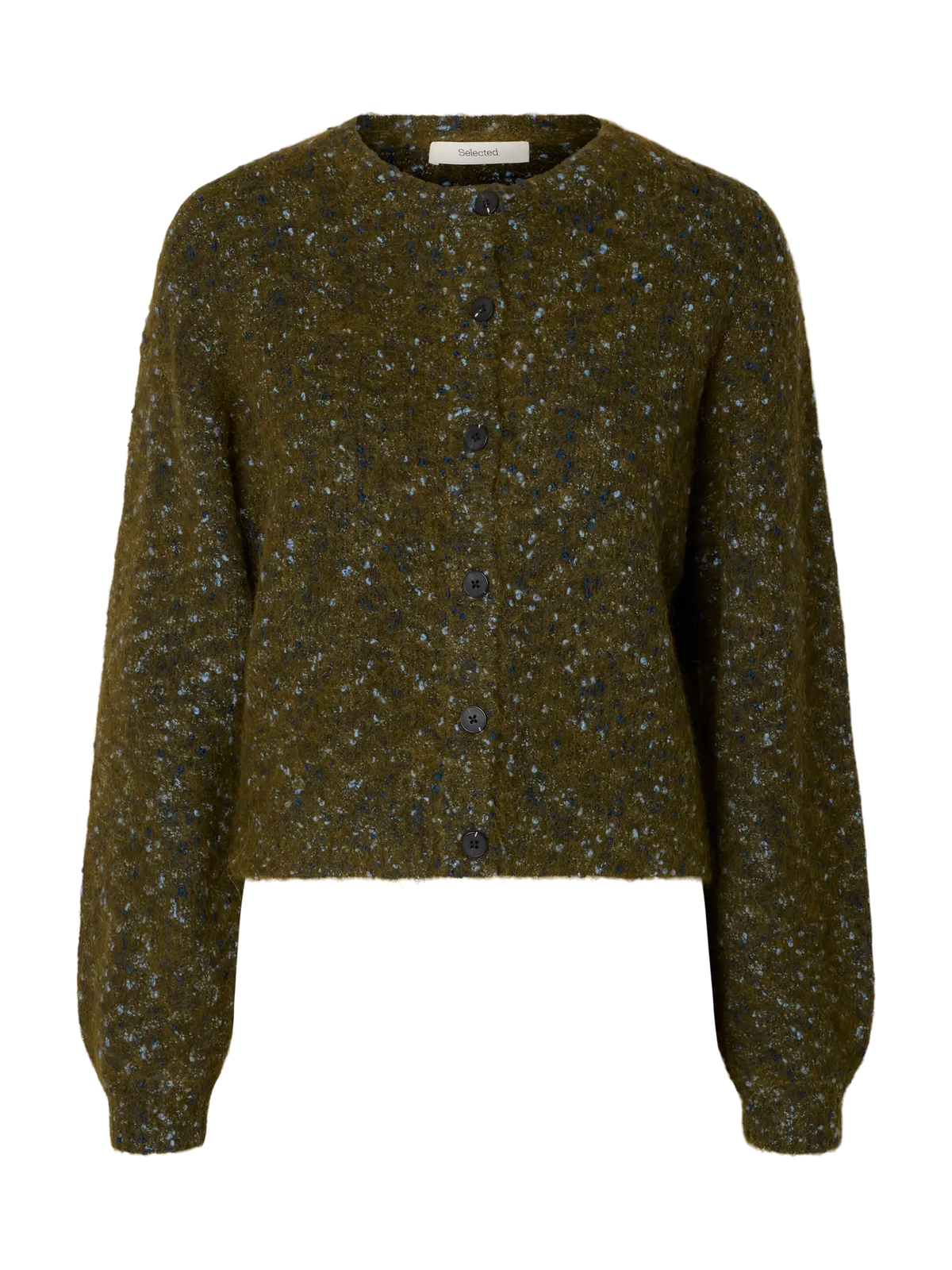 SELECTED KNIT CARDIGAN -Speckled Green