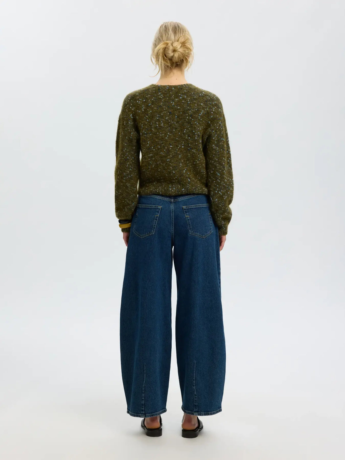 SELECTED KNIT CARDIGAN -Speckled Green