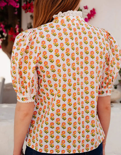 PINK FLORET VERA BLOUSE